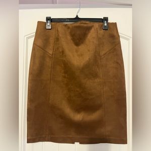 Marc New York Andrew Marc Cognac Vegan Suede Pencil Skirt